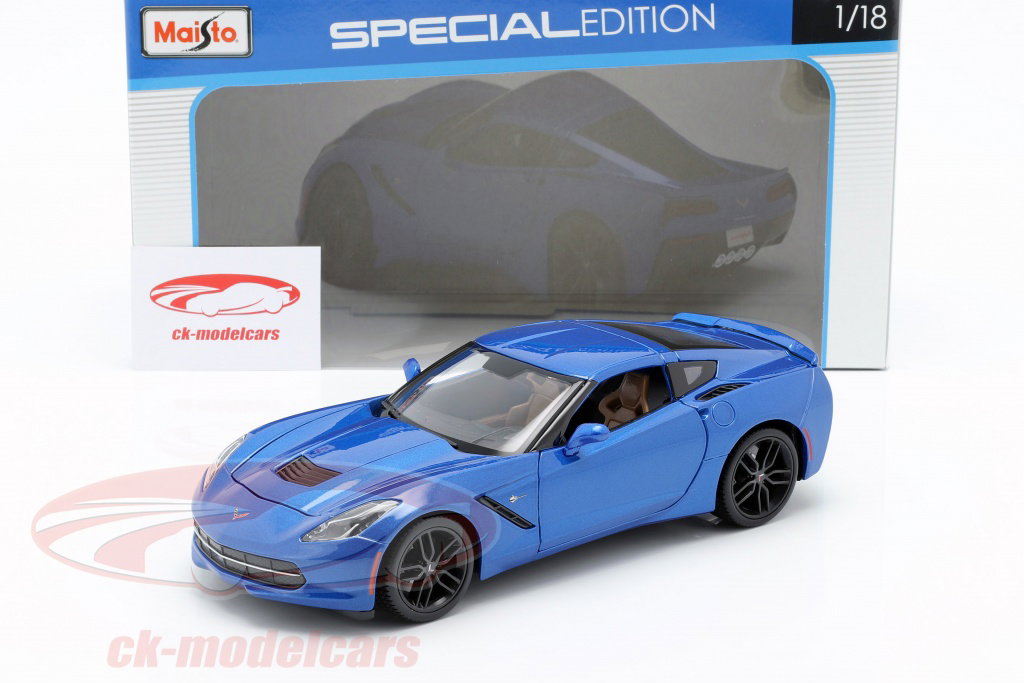 Maisto 1:18 Chevrolet Corvette Stingray Z51 年 2014 青 31677