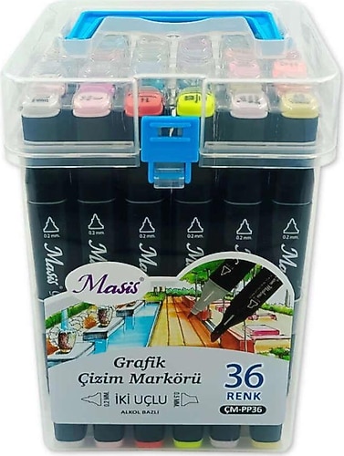 Masis ÇM-PP36 Çift Taraflı 36'lı Grafik Çizim Marker Seti