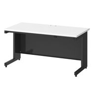 プラス スチールOAデスク フラットライン 片袖机 天板：ホワイト/脚