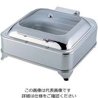 遠藤商事 KINGO電気角チェーフィングデッシュ (ガラスカバータイプ