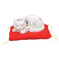 日本の伝統工芸品【九谷焼】 5.5号横座招き猫 黒盛花と蝶 (K9-1641