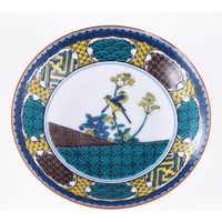 青郊 【九谷焼】豆皿名品コレクション 古九谷色絵双鳥秋草図 MC-28-8p