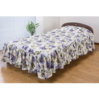 リードカキノ 花柄ベッドカバー（フローレンス） ブルー ダブル