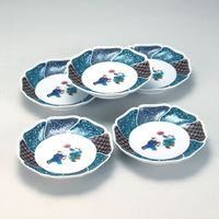 伊野正峰 九谷焼 5号皿揃 小紋唐子（直送品） - アスクル