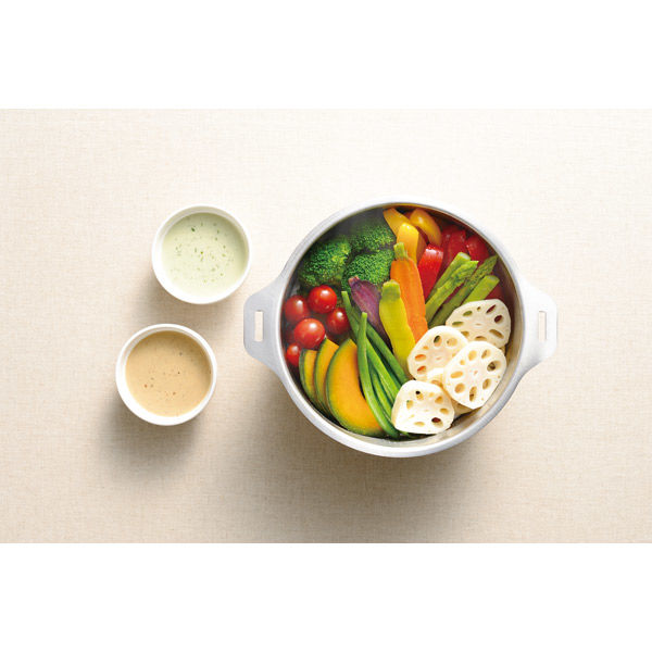 和平フレイズ 燕三 IH対応ハンドル着脱式鍋4点セット(蒸し台・中かご付