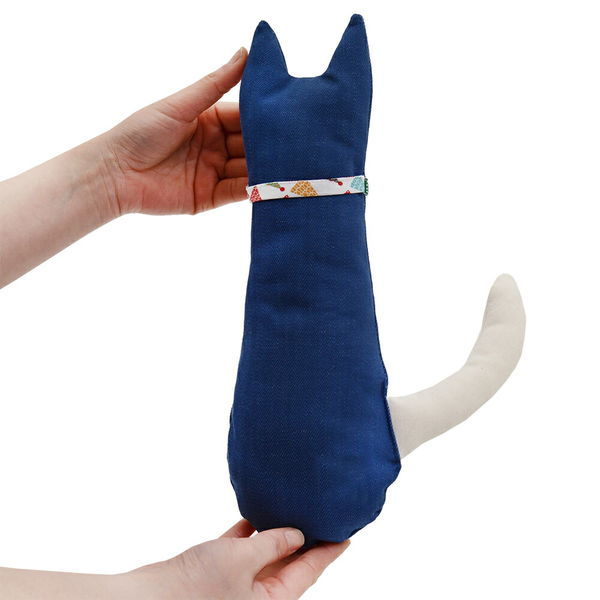 リーフ けって遊べる猫のぬいぐるみ 帆布&デニム ハンドメイド お揃い