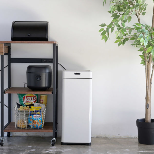 YAMAZEN ゴミ箱 センサー式 スライド開閉 乾電池式 42L (45L袋対応