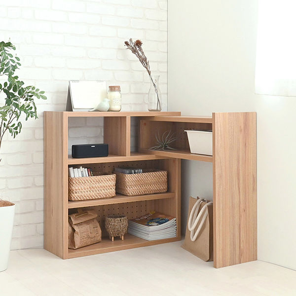 佐藤産業 LIKE 伸縮ラック 幅720～1302×奥行250×高さ720mm ナチュラル