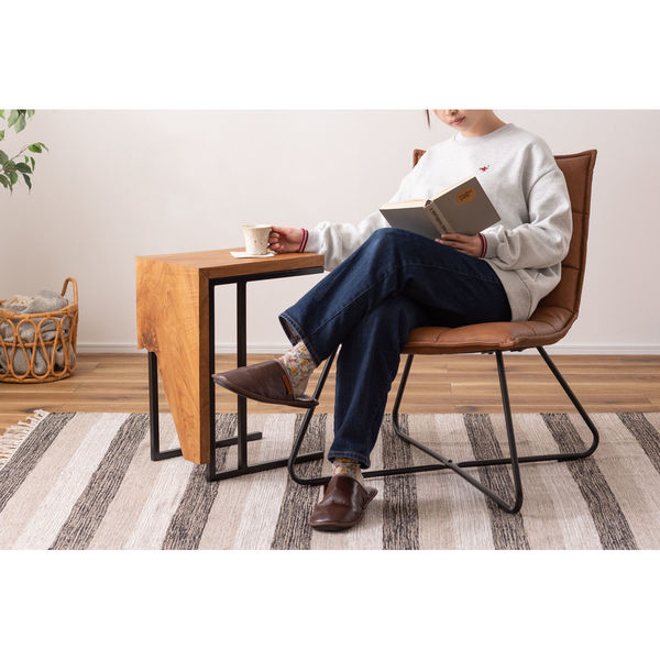 東谷 ROOM ESSENCE サイドテーブル 幅400×奥行300×高さ550mm ブラウン