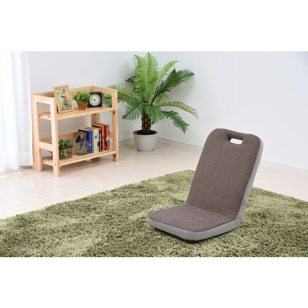 YAMAZEN コンパクトに2つ折りできる座椅子 ベージュ/ブラウン ICZ-40