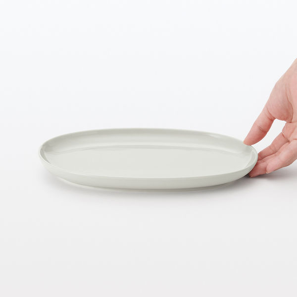 無印良品 日常の器 オーバルプレート 小 グレーベージュ 約24×17cm