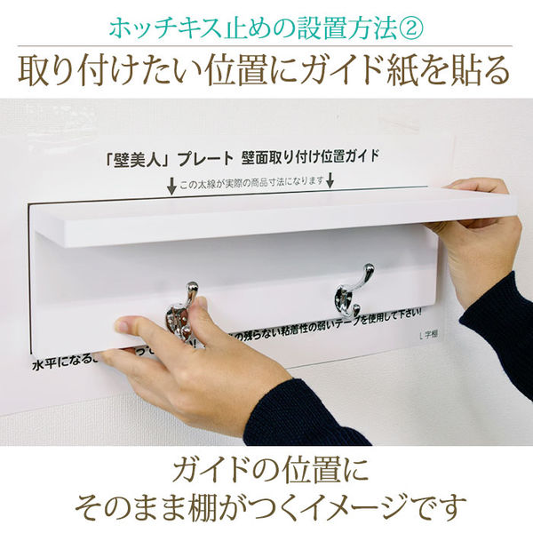 スタープラチナ 壁美人シェルティシリーズ L字シェルフ フック付き