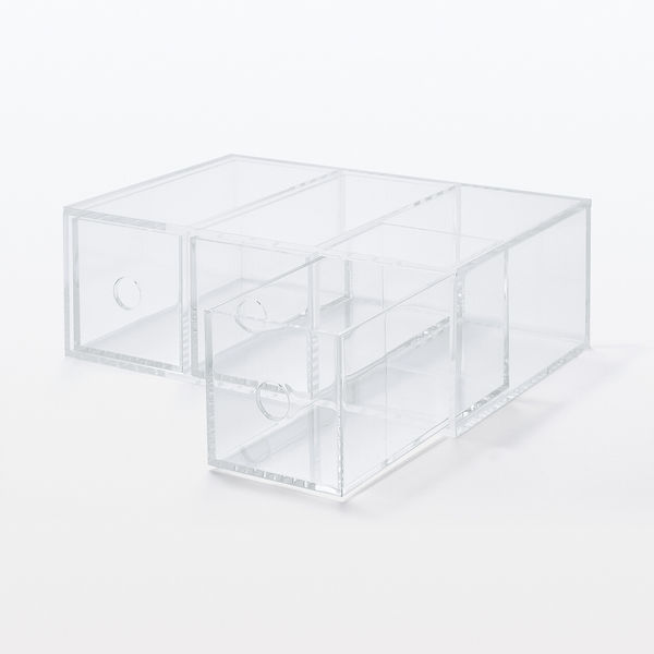 無印良品 アクリル小物収納 3段 約幅8.7×奥行17×高さ25.2cm 良品計画