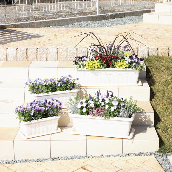 園芸用品】アップルウェアークイーンプランター 550型 ホワイト 11L