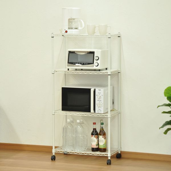 エイ・アイ・エス スチールラック 19φ キャスター付 4段 幅600×奥行350