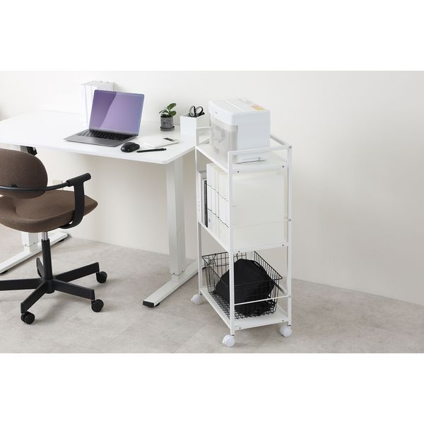 アスカ デスクワゴン3段 ホワイト DWG03W 1箱（直送品） - アスクル