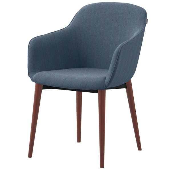 軒先渡し】オリバー 木製チェア ダークブラウン脚 ファブリック グレー