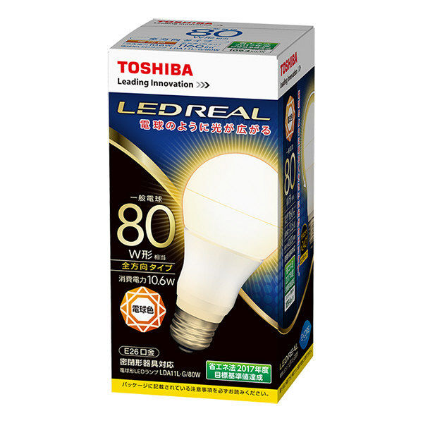 東芝 LED全配光80W電球色 LDA11L-G/80W（直送品） - アスクル