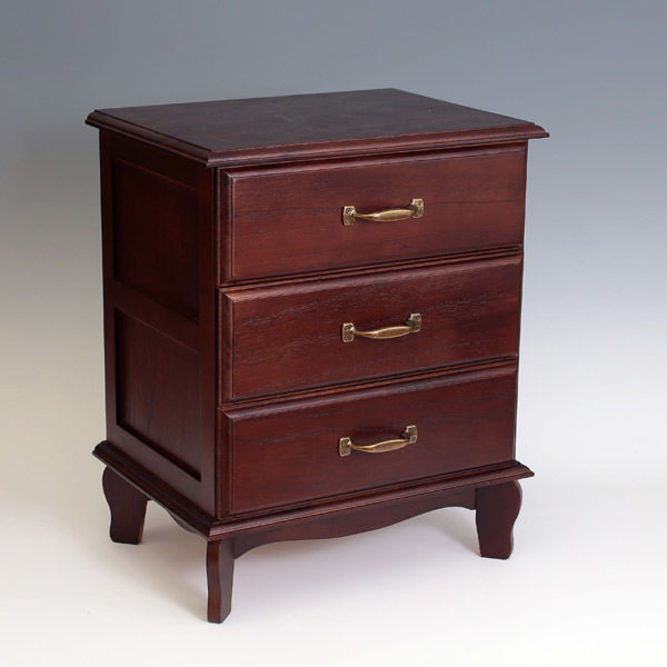 オスマック アンティーク風チェスト3段 ブラウン TNB-403BR 1台（直送