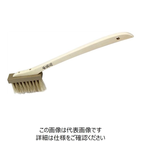 藤原産業 金長 左官ブラシ 白本馬毛 1/4丁 3行 柄付き 1/4チョウ3