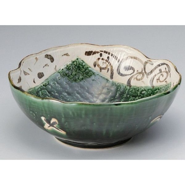 アースモス 美濃焼 盛鉢 中 織部とちり8.0深鉢 utw-01908503 2枚入