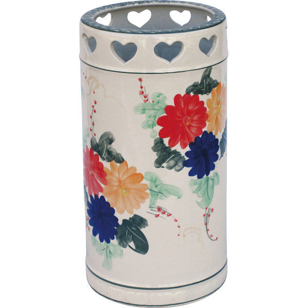 大和工業 陶器傘立て 赤花柄 K-09B 1箱（直送品） - アスクル