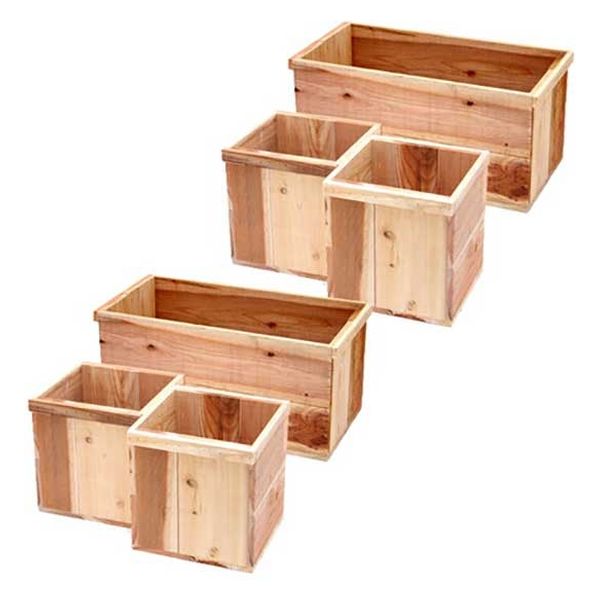 リーフ 新りんご箱+木箱 6点セット 無塗装 213805 1セット（直送品