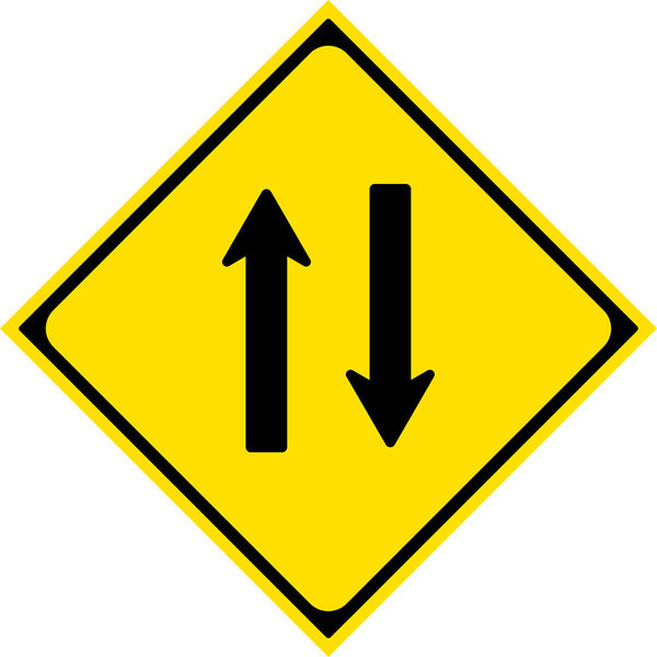 グリーンクロス 警戒標識 S212ー2 二方向交通 ステッカー400角