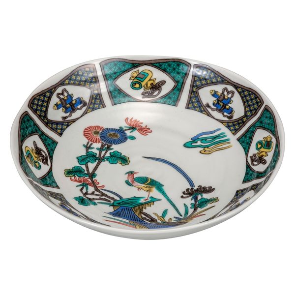 伊野正峰 日本の伝統工芸品【九谷焼】 7号鉢 古九谷花鳥 (K9-284) (K8