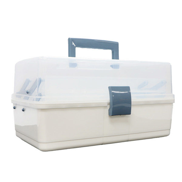 クリア救急箱 3段収納 Mサイズ (ブルー) 救急ボックス 薬箱 防災グッズ