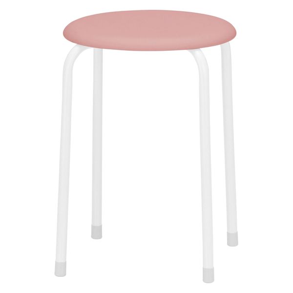 TOKIO 丸イス（座:ビニールレザー スタッキング可能） ライトピンク 1