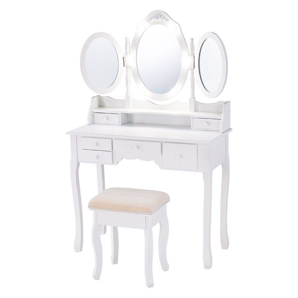 軒先渡し】萩原 ドレッサー 幅900×奥行420×高さ1440mm ホワイト MD