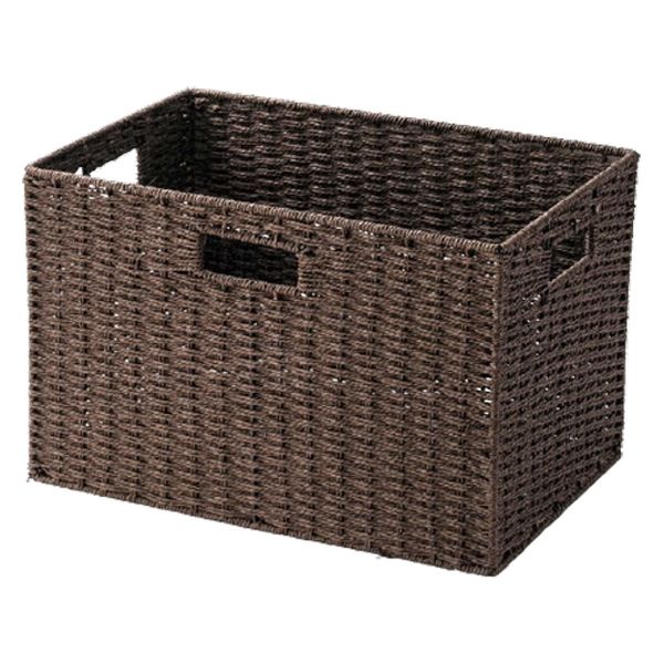 収納バスケット 幅39×奥行26×高さ25cm ダークブラウン CH-408DBRL 1個