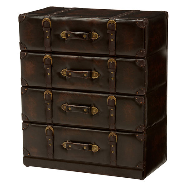 軒先渡し】萩原 チェスト MCH-6014DBR ダークブラウン （約）幅61×奥行