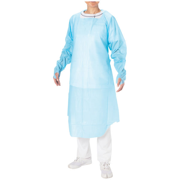 川西工業 ガードファイン ポリエチレン袖付きエプロン フィンガー