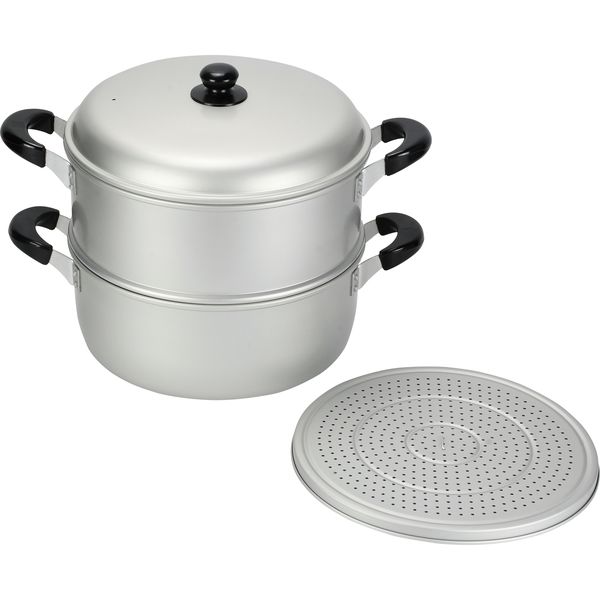 パール金属 二段蒸し器 アルミ2段蒸し器 30cm ニューセレット ガス火