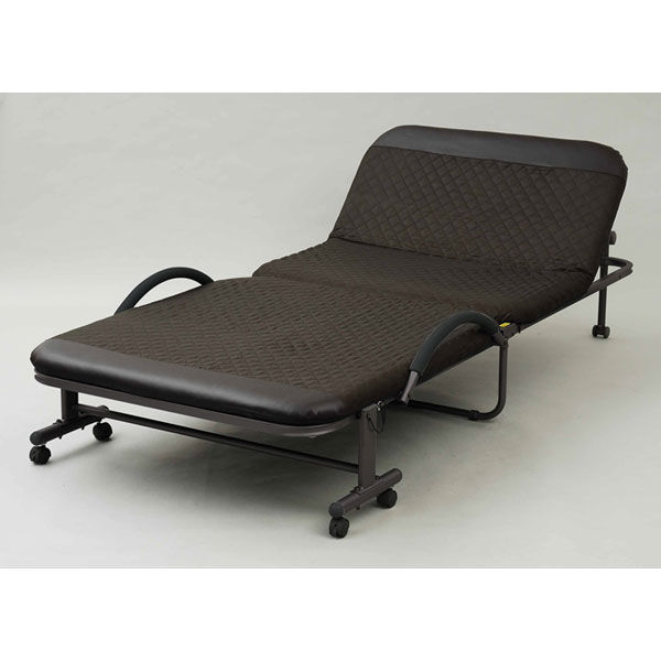 YAMAZEN 折りたたみベッド シングル ブラウン/ダークブラウン YMC-S