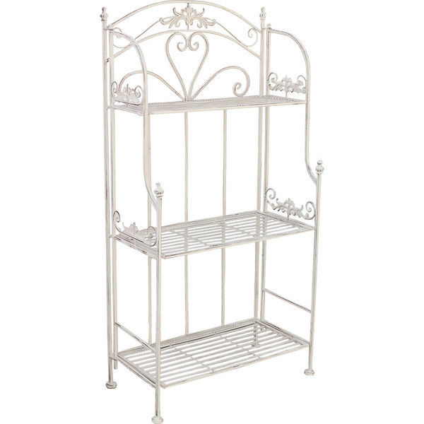 住まいスタイル ブランティーク ホワイトアイアンラック 3段 幅610