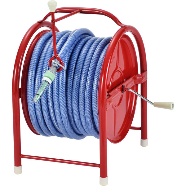 角利産業 スチール製ホースリール ホース50m巻 1セット（直送品