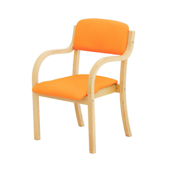 ネットフォース ダイニングチェア 介護用椅子 シエル 完成品 オレンジ