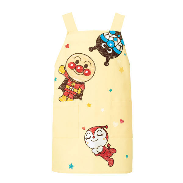 KAZEN アンパンマン プリントエプロン 医療白衣 イエロー M ANP917-84