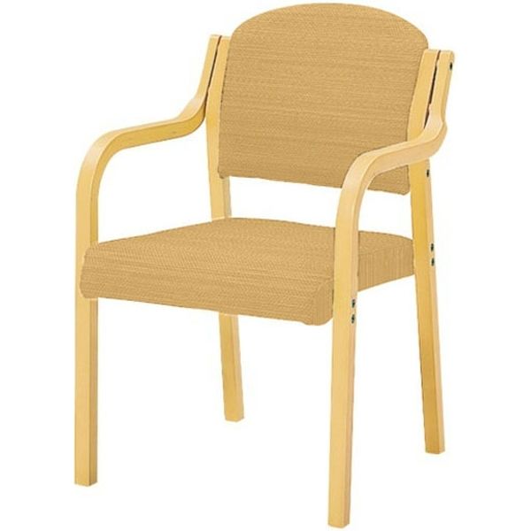 軒先渡し】オリバー 介護用チェア 肘付タイプ イエロー/ナチュラル 高