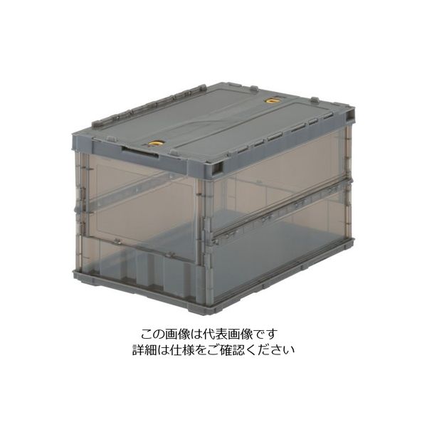 TRUSCO オリコン 薄型折りたたみコンテナ スケルコン 50L ロックフタ付