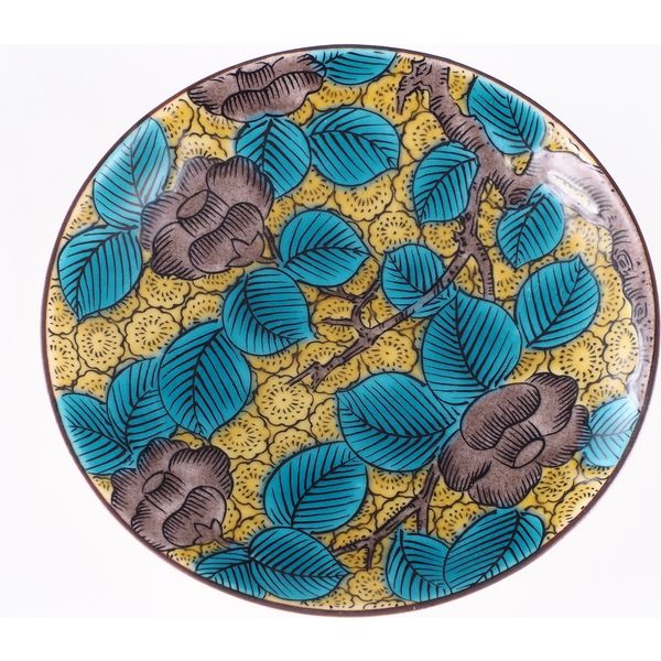 青郊 【九谷焼】豆皿名品コレクション 古九谷青手椿図 MC-12-8p 8個