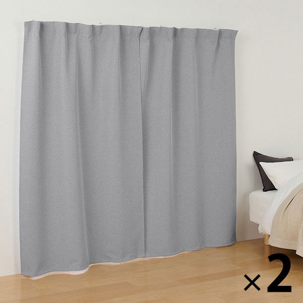 無印良品 遮光性 ポリエステル平織りノンプリーツカーテン 2枚組 幅
