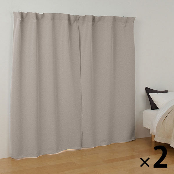 無印良品 遮光性 ポリエステル平織りノンプリーツカーテン 2枚組 幅