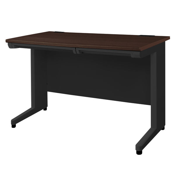 Netforce オフィスデスク 平机 ブラック×ダークブラウン 幅1000×奥行