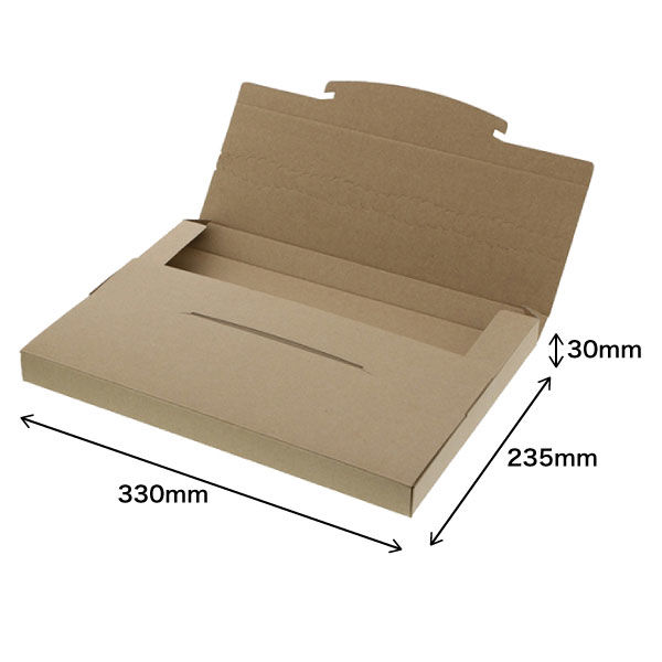 底面A4】ラクポスBOX 縦235×横330×高さ30mm クラフト 1セット（100枚