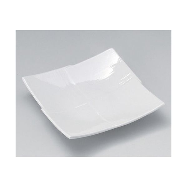 アースモス 美濃焼 角皿（中） 白四角6寸向付 (4個入)（直送品