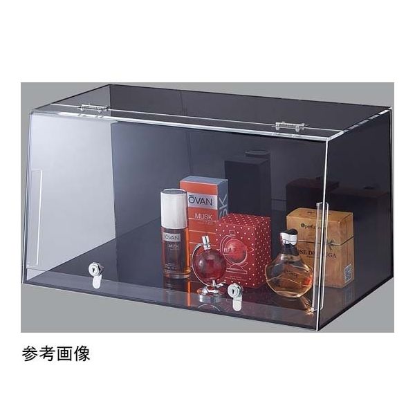 アズワン ショーケースボックス(鍵付き)背面・底板 黒 W87cm 65-8768